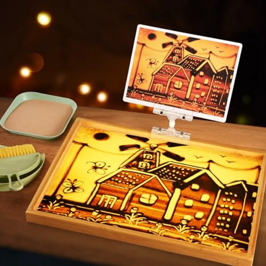 Sand Painting Light Box Light Table for Sand Art Table with 10 Cards Sand Sensory Toy 11×16×1 in
Sand Painting Light Box Light Table for Sand Art Table with 10 Cards Sand Sensory Toy 11×16×1 in
