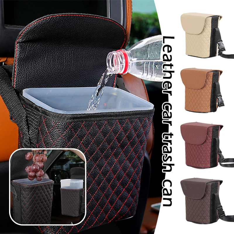 2 Sizes Waterproof PU Leather Car Trash Can Bin Auto Accessories Hanging Car Organizer Box Built-in Removable Plastic Bucket
2 Sizes Waterproof PU Leather Car Trash Can Bin Auto Accessories Hanging Car Organizer Box Built-in Removable Plastic Bucket