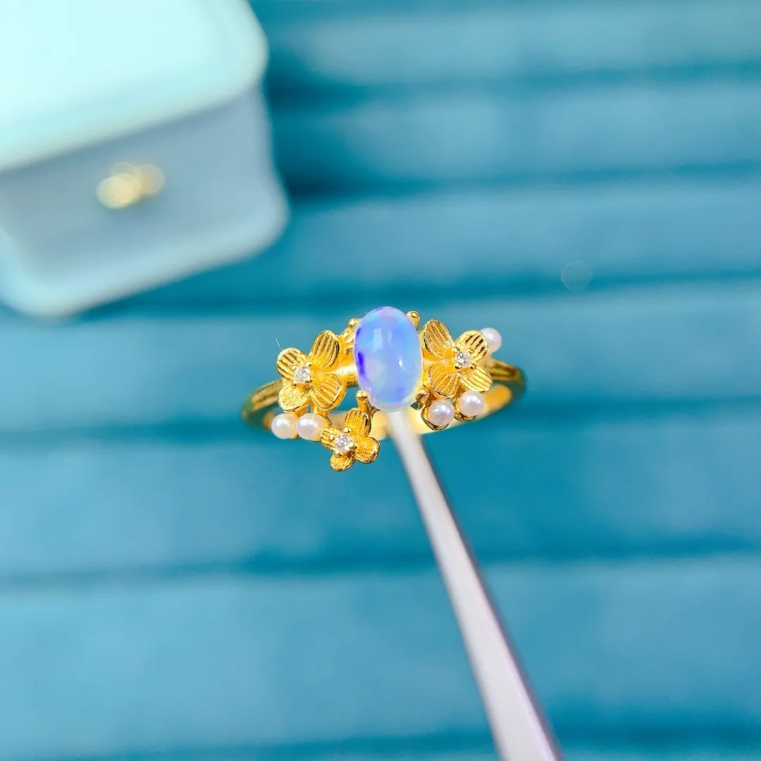 Floral Design Natural Opal Ring S925 Pure Silver Premium Fashion Jewelry Gorgeous Iridescent Gemstone
Floral Design Natural Opal Ring S925 Pure Silver Premium Fashion Jewelry Gorgeous Iridescent Gemstone