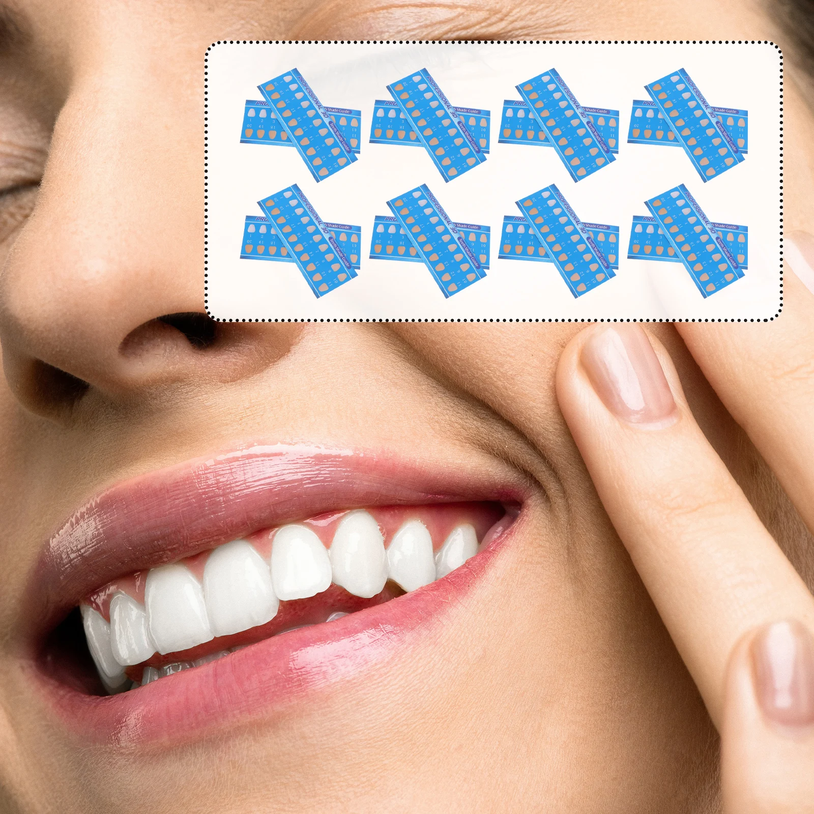 50 Pcs Teeth Whitening Shade Guide Tooth Color Contrast Card Professional al Supplies Shades Chart Dental Tools
50 Pcs Teeth Whitening Shade Guide Tooth Color Contrast Card Professional al Supplies Shades Chart Dental Tools
