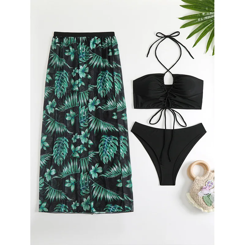 3 Pieces Black Bikini 2025 Women & Skirt Halter Criss Cross Swimsuit Sexy Swimwear Female Bathers Bathing Swimming Swim Suit
3 Pieces Black Bikini 2025 Women & Skirt Halter Criss Cross Swimsuit Sexy Swimwear Female Bathers Bathing Swimming Swim Suit