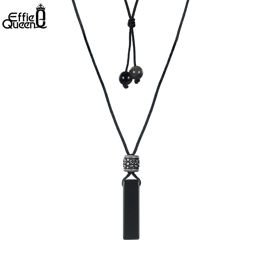 EFFIE QUEEN Trendy Clear Quartz Obsidian Natural Stone Pendant Necklaces Men Gift Casual Choker Chain Collar Accessories GMN65
EFFIE QUEEN Trendy Clear Quartz Obsidian Natural Stone Pendant Necklaces Men Gift Casual Choker Chain Collar Accessories GMN65