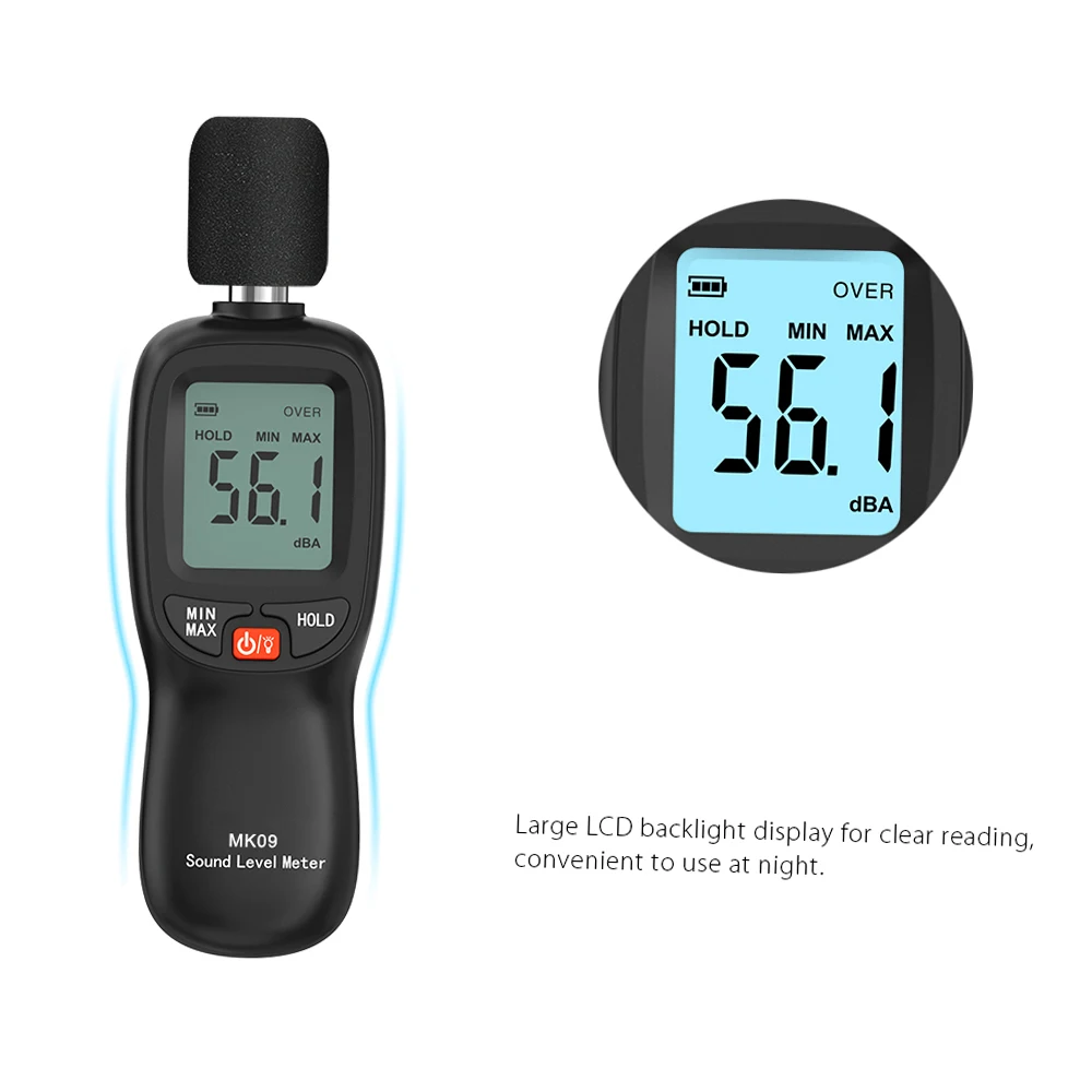 30-130 дБ (А) ЖК-цифровой измеритель уровня звука, прибор для измерения громкости шума, тестер мониторинга децибел, цифровой измеритель уровня звука
30-130 дБ (А) ЖК-цифровой измеритель уровня звука, прибор для измерения громкости шума, тестер мониторинга децибел, цифровой измеритель уровня звука