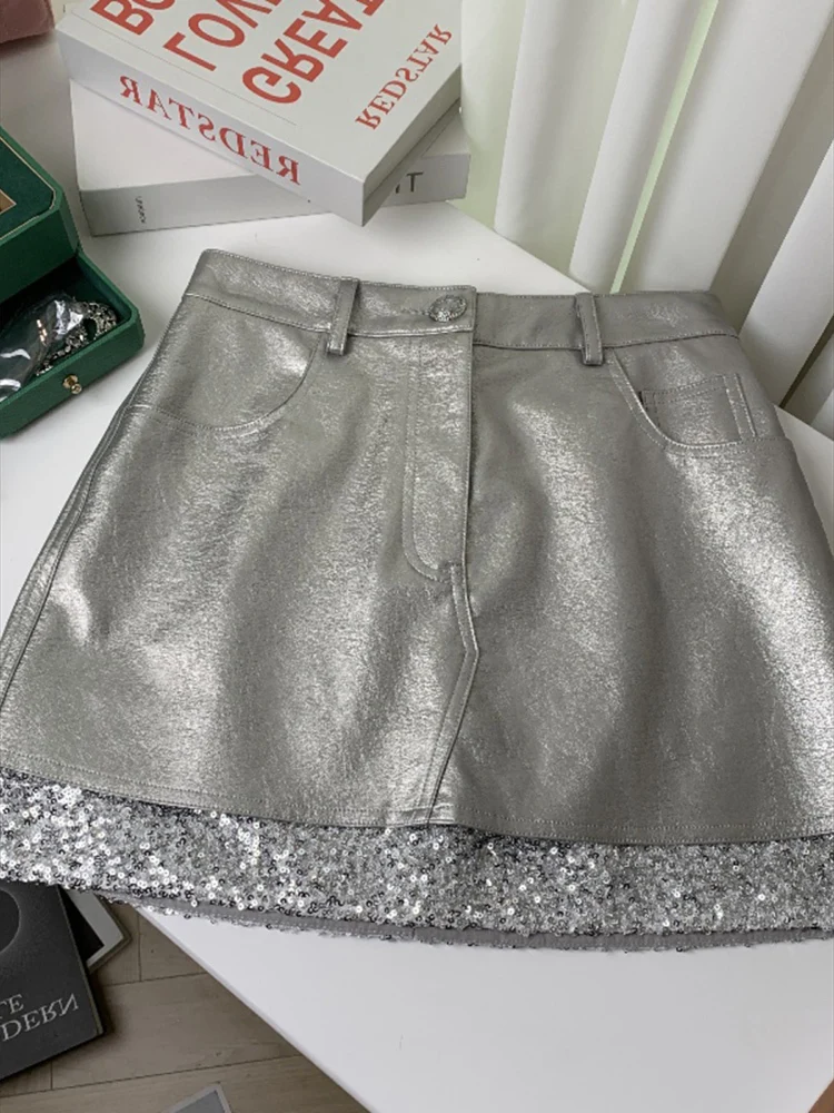 Women's Denim Skirt High Waist Black A-line Patchwork Sequins Wrap Hip Short Miniskirts 2025 Spring New Fashion
Women's Denim Skirt High Waist Black A-line Patchwork Sequins Wrap Hip Short Miniskirts 2025 Spring New Fashion