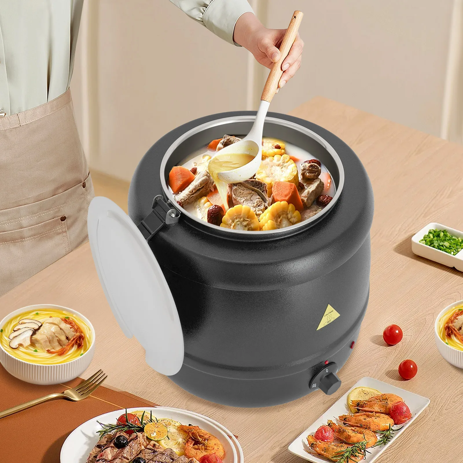 10.57Qt Soup Warmer, Electric Sup Warmer Pot with Thermal Control, Stainless Steel Food Warmer with Lid for Homes, Buffets, Restaurants
10.57Qt Soup Warmer, Electric Sup Warmer Pot with Thermal Control, Stainless Steel Food Warmer with Lid for Homes, Buffets, Restaurants