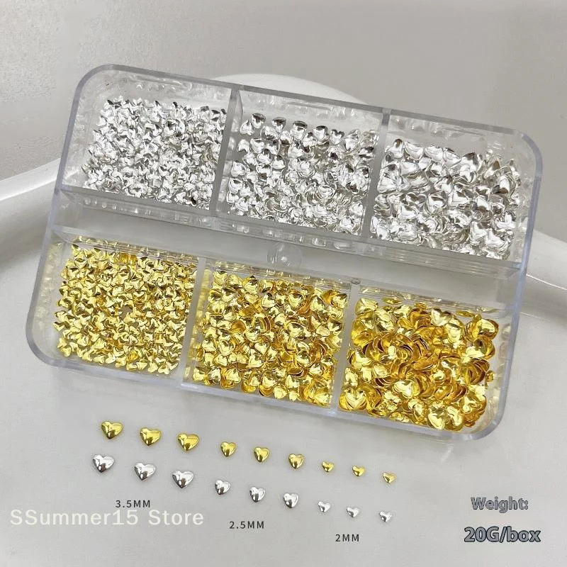 【R】6Grids Mixed Love Rivet Gold And Silver Nail Charms Metal Nail Decor Nail Salon Manicure Accessories
【R】6Grids Mixed Love Rivet Gold And Silver Nail Charms Metal Nail Decor Nail Salon Manicure Accessories