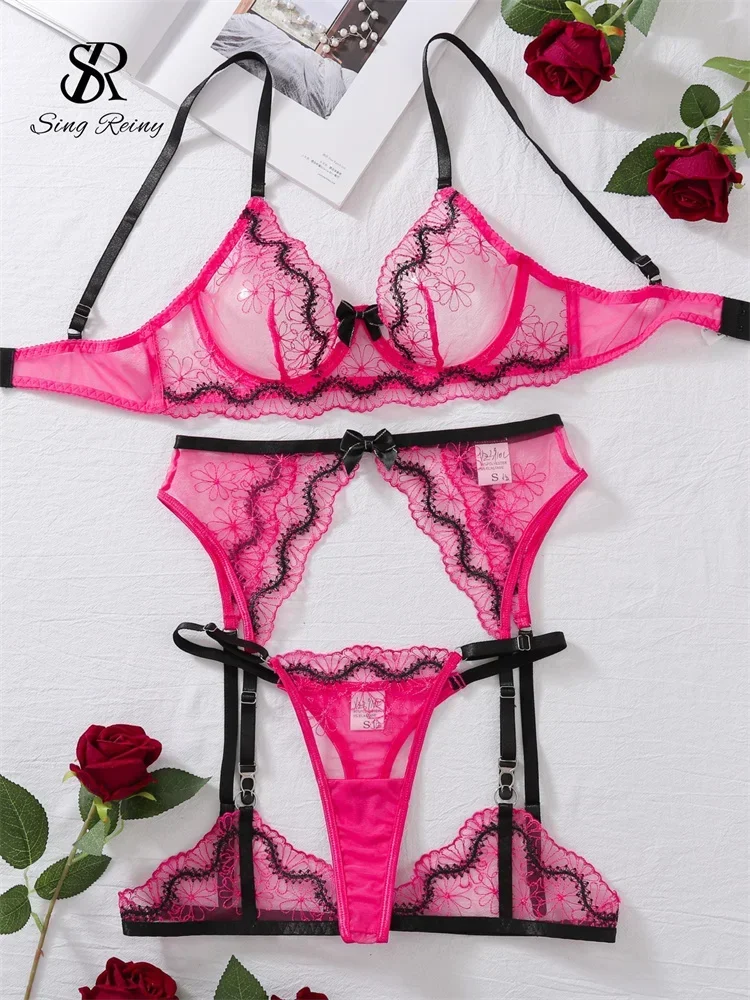 SINGREINY Fashion Embroidery Porno Bra Suits Ladies Transparent Garter Sheath Sleepwear Women Sheer Club Slim Underwear Sets
SINGREINY Fashion Embroidery Porno Bra Suits Ladies Transparent Garter Sheath Sleepwear Women Sheer Club Slim Underwear Sets