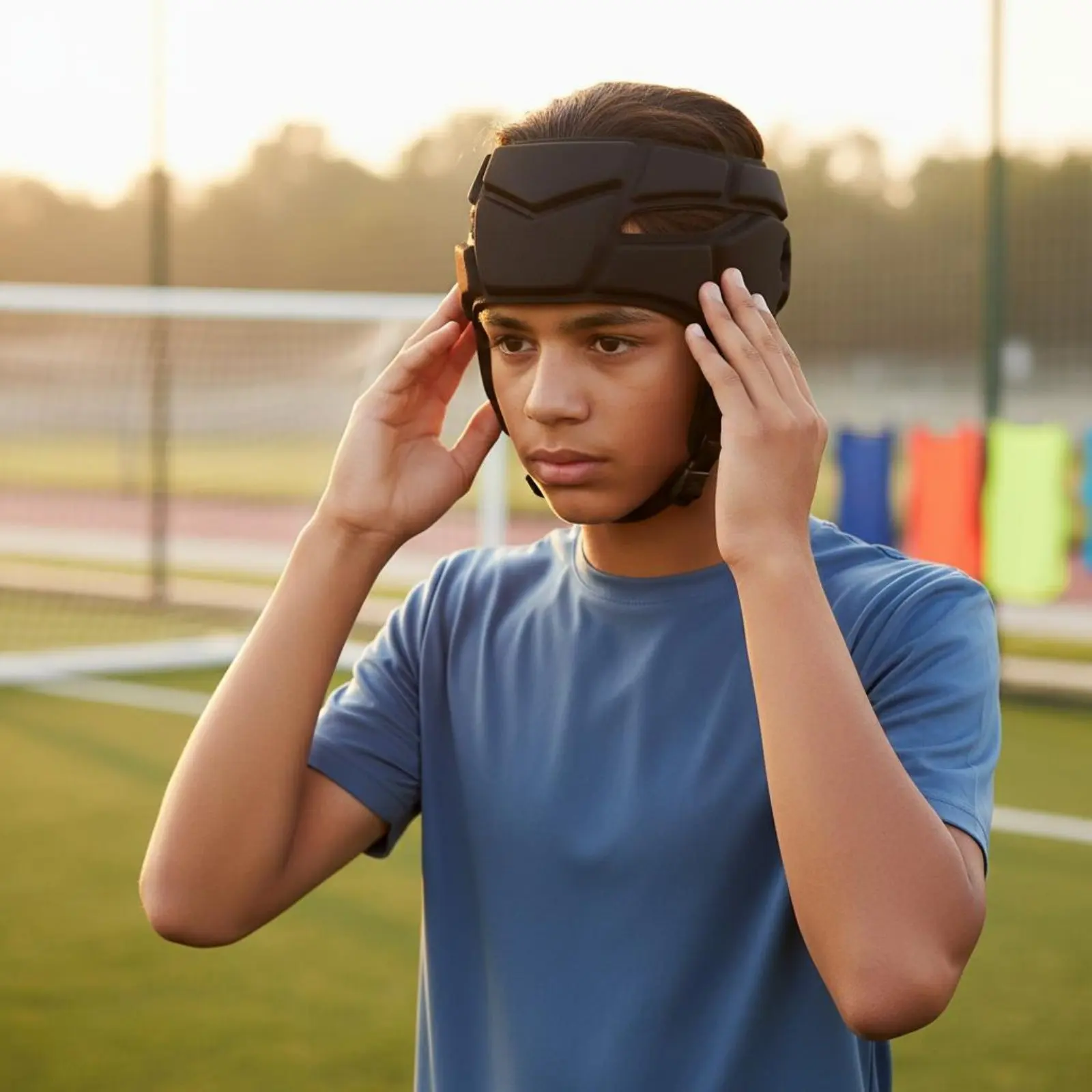 Flag Gridiron Headgear Adjustable Fit Sports Head Protector Flexible Shell Helmet Lightweight Goalkeeper Head Guard Breathable
Flag Gridiron Headgear Adjustable Fit Sports Head Protector Flexible Shell Helmet Lightweight Goalkeeper Head Guard Breathable