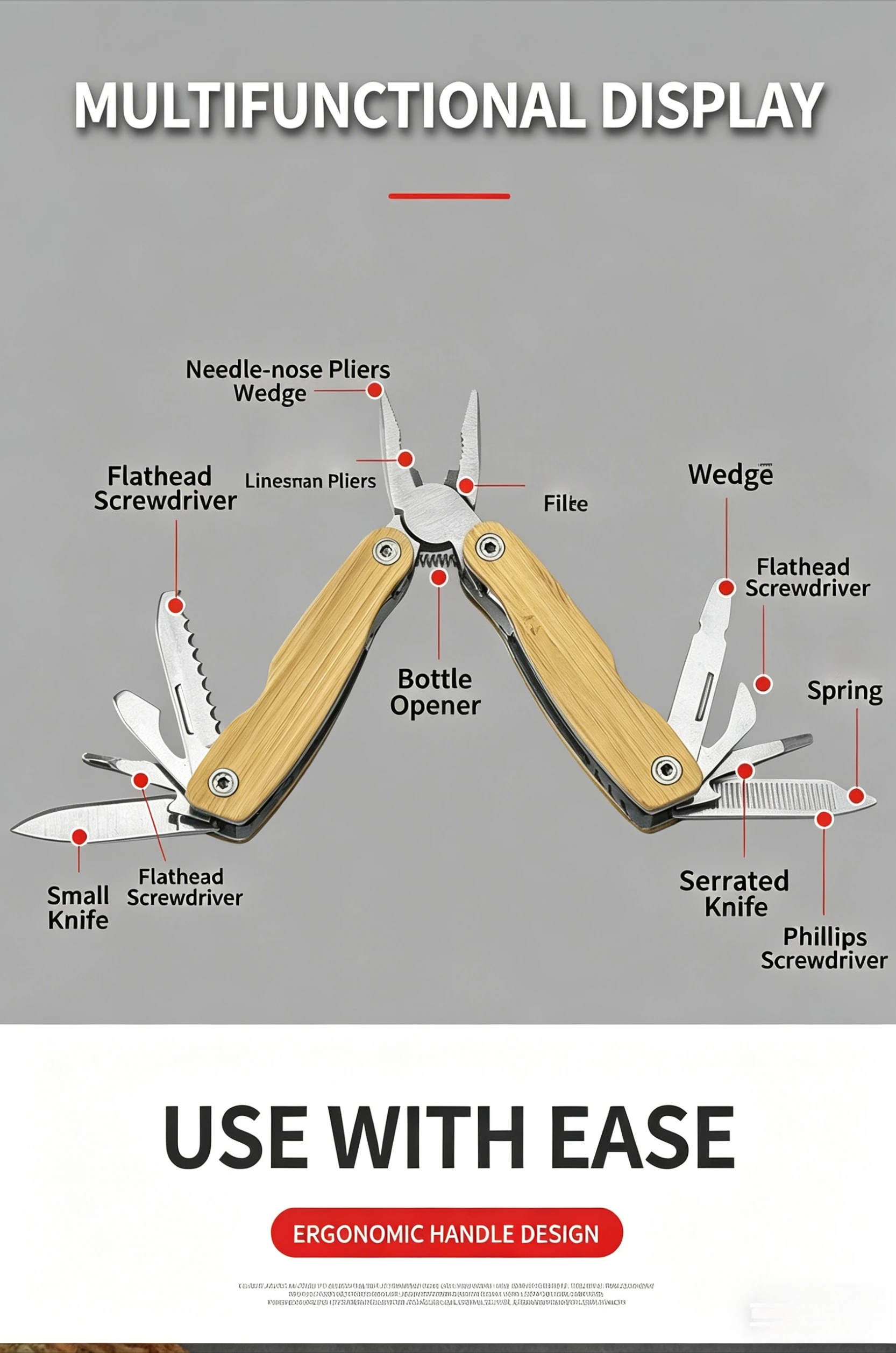 Professional Stainless Steel Combination Folding Pocket Multitool Pliers Metric Portable Camping Outdoor Tool
Professional Stainless Steel Combination Folding Pocket Multitool Pliers Metric Portable Camping Outdoor Tool