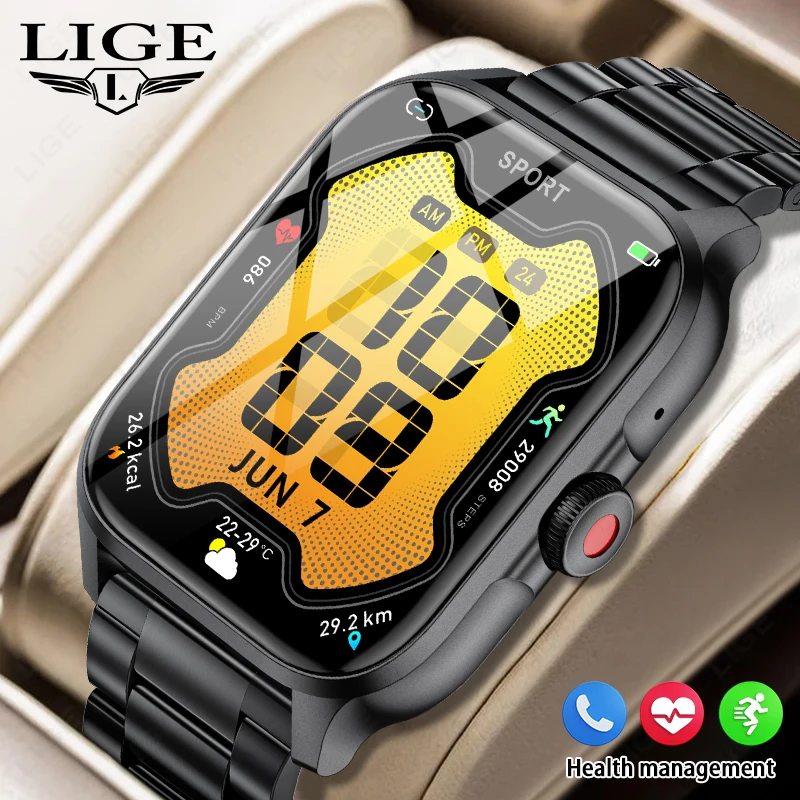LIGE Men Women Smartwatch 1.85 inch HD Screen Sports Fitness IP67 Waterproof Bluetooth Call Men Watch Health Monitor Smartwatch
LIGE Men Women Smartwatch 1.85 inch HD Screen Sports Fitness IP67 Waterproof Bluetooth Call Men Watch Health Monitor Smartwatch