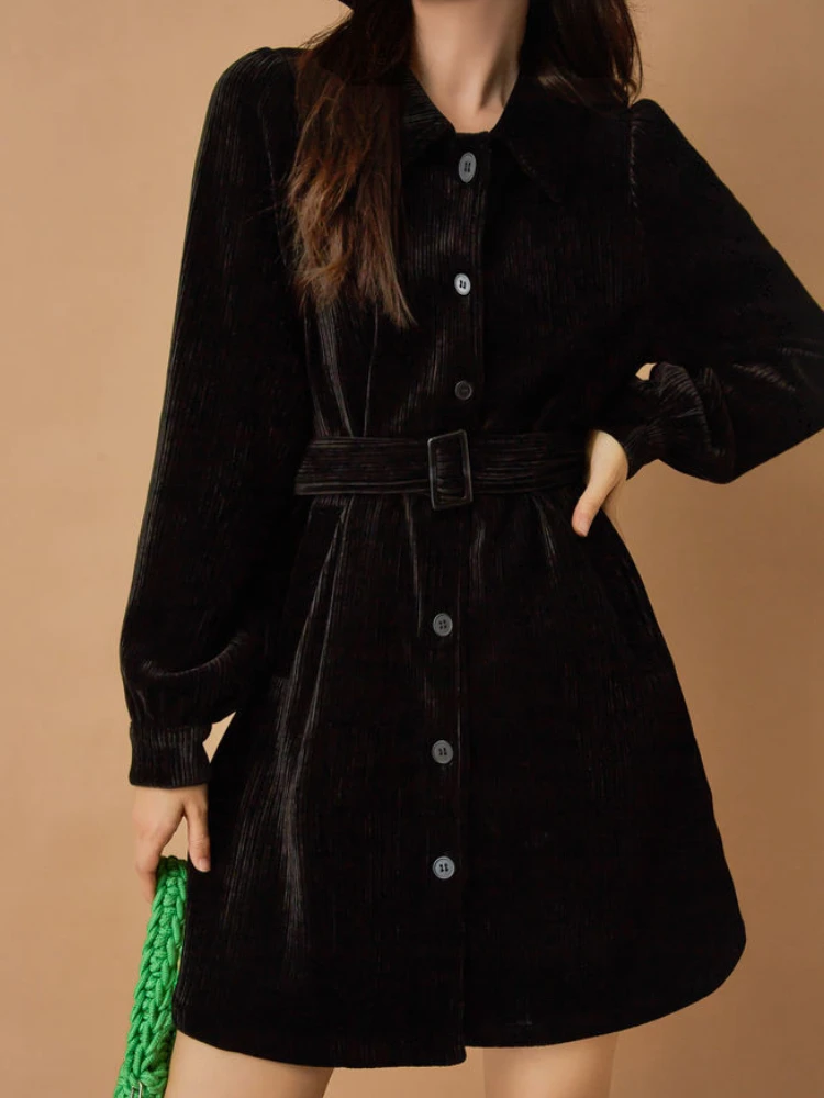 HOUZHOU Casual Corduroy Shirt Dress Women Streetwear Elegant Vintage Dresses Belt Autumn Winter Korean Fashion Single Breasted
HOUZHOU Casual Corduroy Shirt Dress Women Streetwear Elegant Vintage Dresses Belt Autumn Winter Korean Fashion Single Breasted