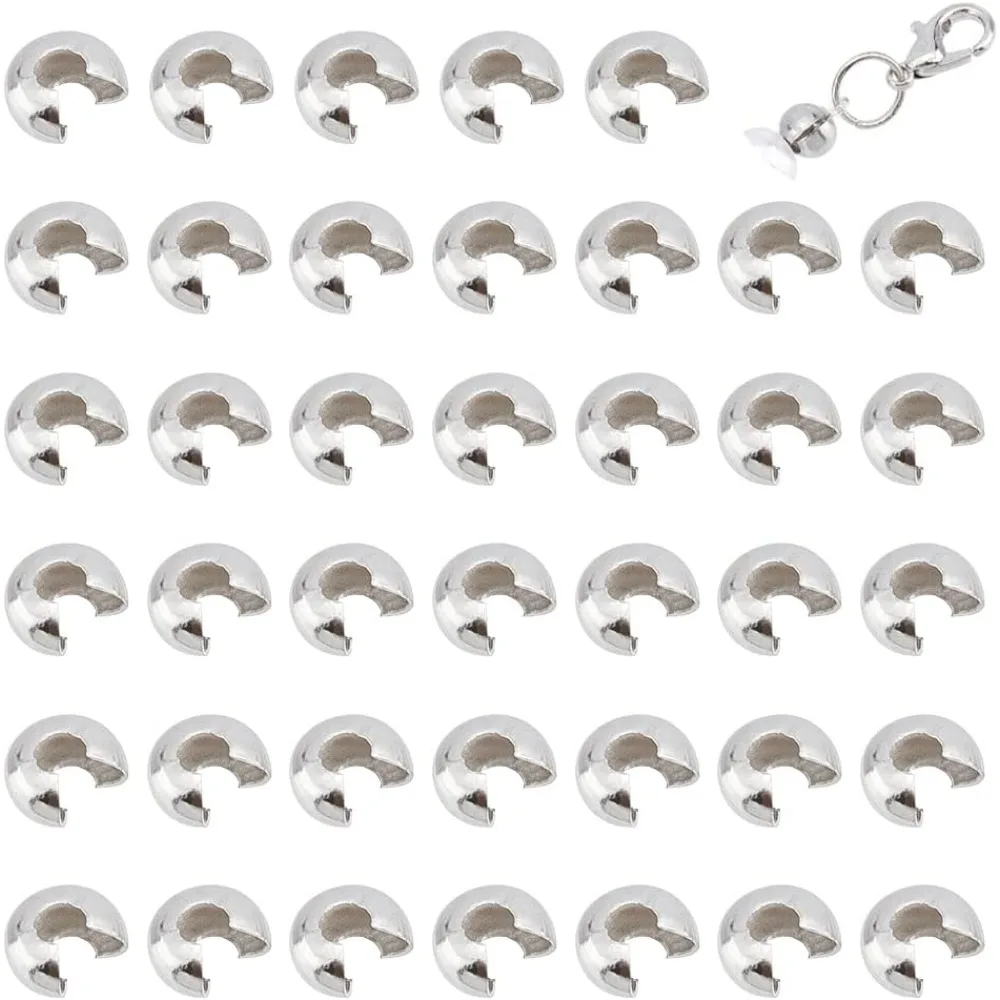 About 150pcs Crimp Bead Knot Covers 4.5mm Half Round Open Crimp Beads Covers Open Crimp Beads for DIY Crafts Jewelry Makings
About 150pcs Crimp Bead Knot Covers 4.5mm Half Round Open Crimp Beads Covers Open Crimp Beads for DIY Crafts Jewelry Makings