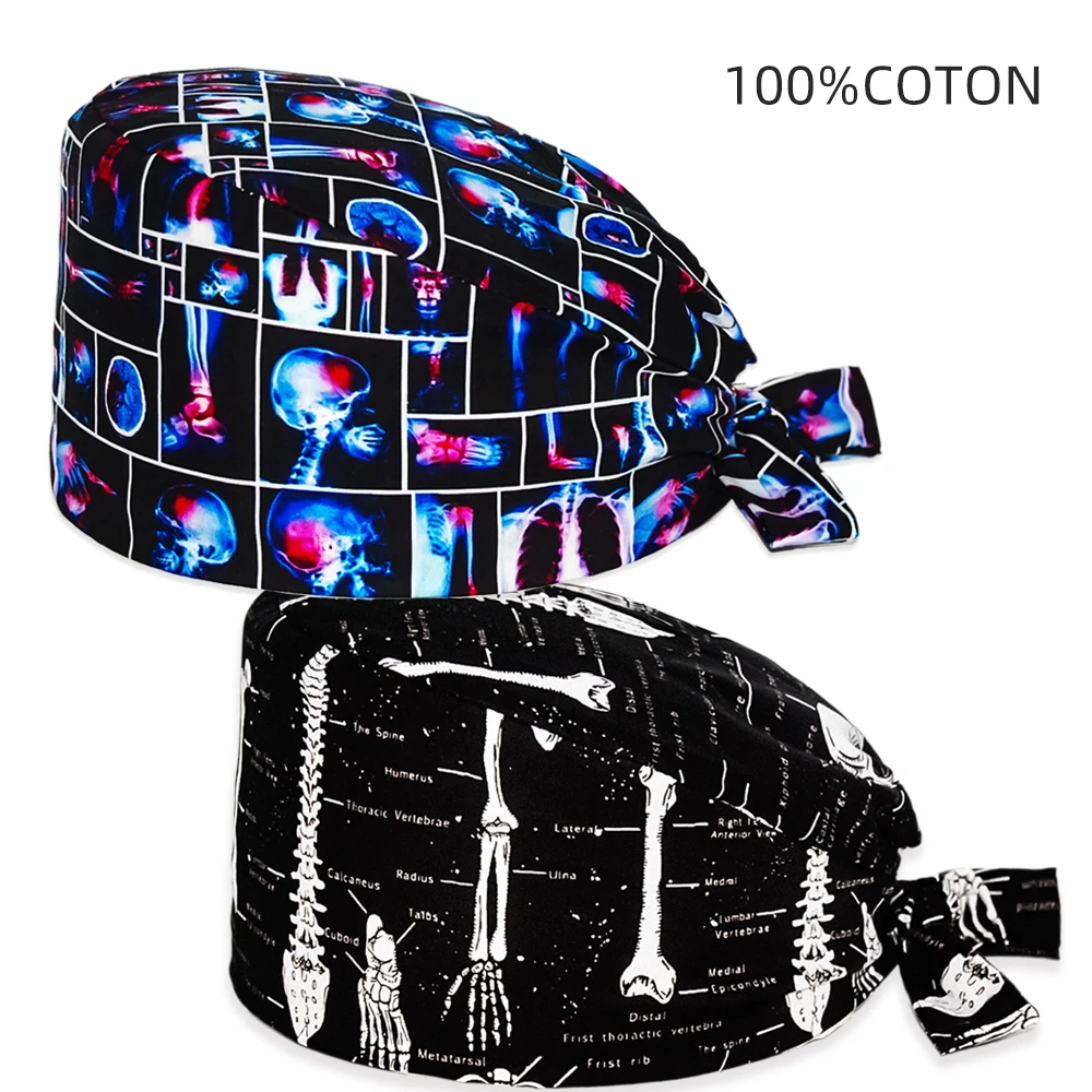 New bones skeleton Printed Surgical Cap Woman man Medical Hat Nurse orthopedist Surgeon Hat anesthesiologist Surgery Scrub Caps
New bones skeleton Printed Surgical Cap Woman man Medical Hat Nurse orthopedist Surgeon Hat anesthesiologist Surgery Scrub Caps