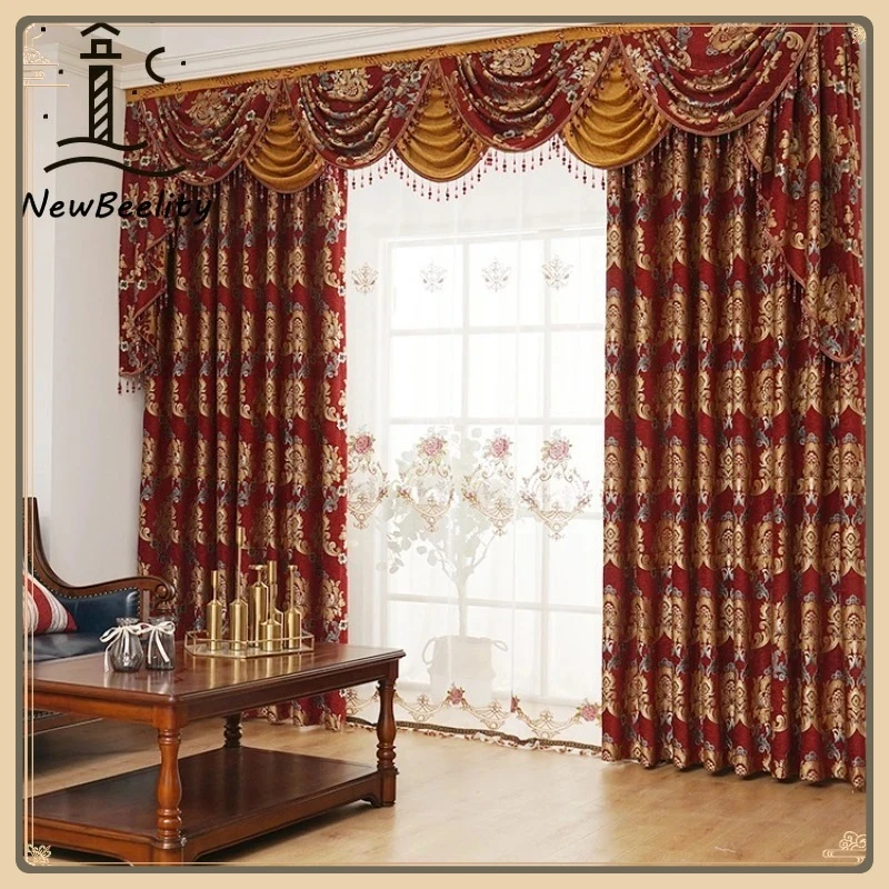 European Chenille Jacquard Blackout Luxury Gold Threads Curtains for Living Room Bedroom Dining Custom Size Decor Tulle Valance
European Chenille Jacquard Blackout Luxury Gold Threads Curtains for Living Room Bedroom Dining Custom Size Decor Tulle Valance