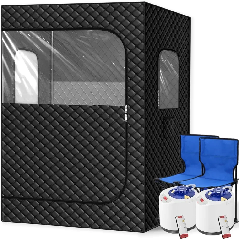 2 Person Portable Steam Sauna for Home, Extra Large Sauna Box, Upgraded 2 Steamer, 2 Foldable Chair & Remote Control
2 Person Portable Steam Sauna for Home, Extra Large Sauna Box, Upgraded 2 Steamer, 2 Foldable Chair & Remote Control