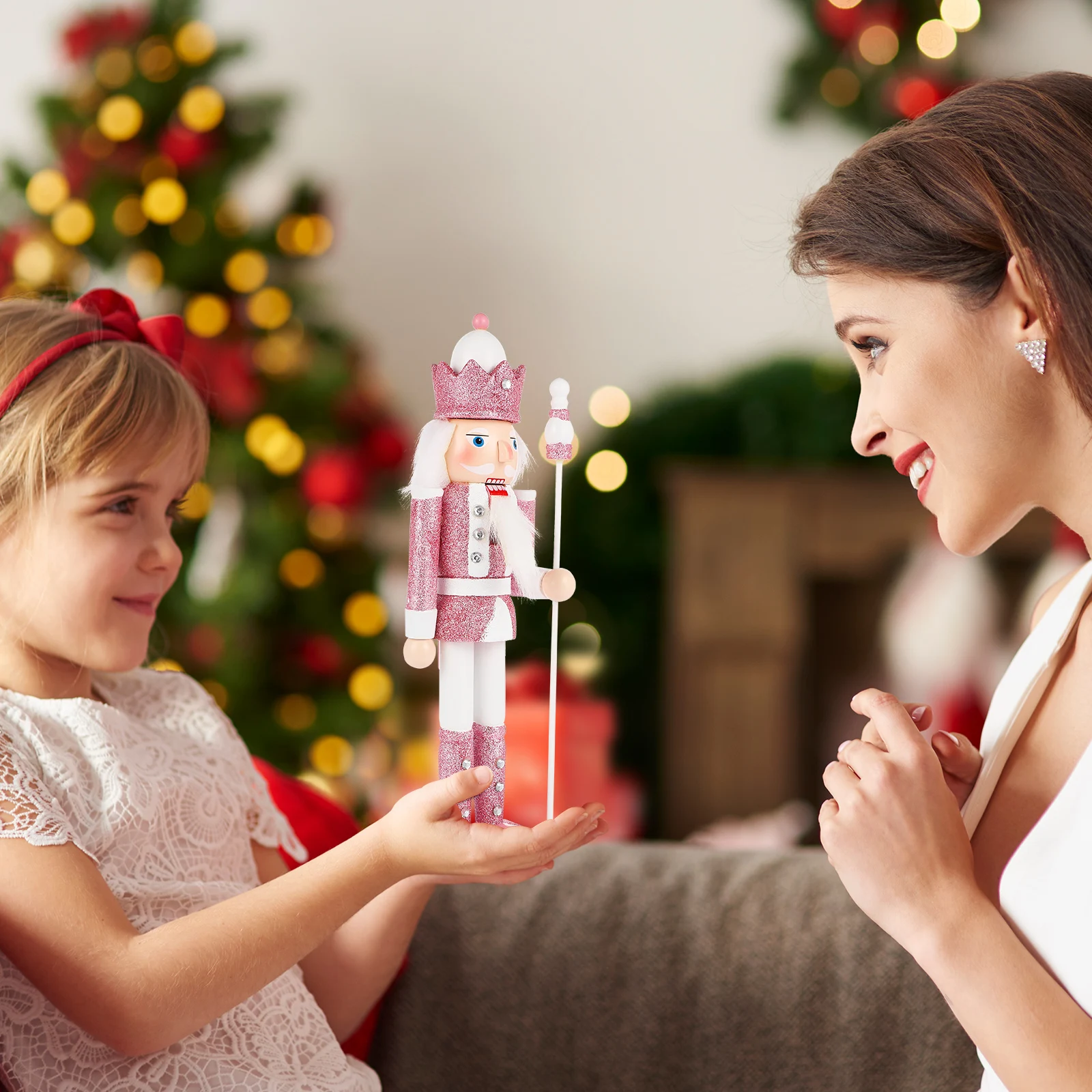 Wood Nutcracker Pink Ornament Christmas Glitter Holiday Nutcracker Decor Soldier Figure Traditional Festive Decoration
Wood Nutcracker Pink Ornament Christmas Glitter Holiday Nutcracker Decor Soldier Figure Traditional Festive Decoration