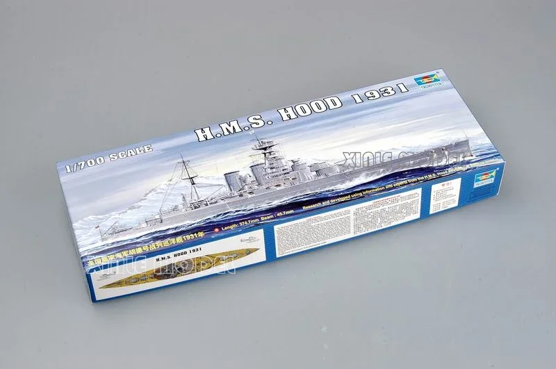 1/700 Trumpeter assembly model 05741 HMS Hood, Royal Navy Battlecruiser 1931 Plastic Scale Model Kit
1/700 Trumpeter assembly model 05741 HMS Hood, Royal Navy Battlecruiser 1931 Plastic Scale Model Kit