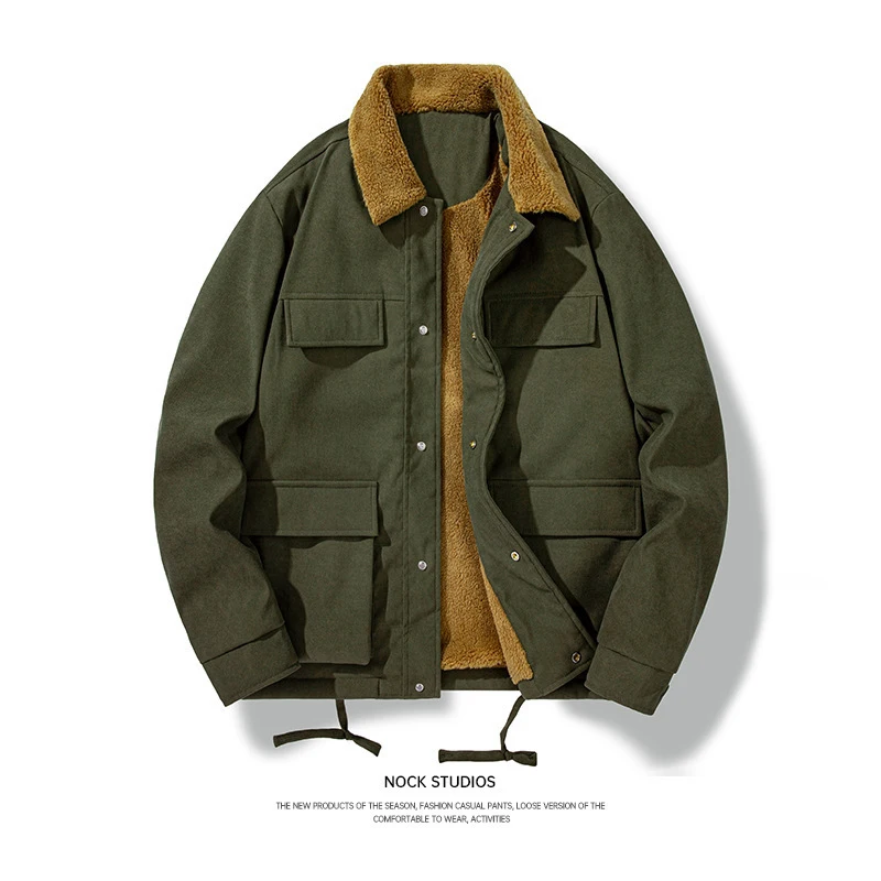 Retro Lamb Fleece Jacket Zhongshan Suit Middle-Aged Dad Coat Autumn Winter Multi Pocket Lapel Warm Casual Outerwear
Retro Lamb Fleece Jacket Zhongshan Suit Middle-Aged Dad Coat Autumn Winter Multi Pocket Lapel Warm Casual Outerwear