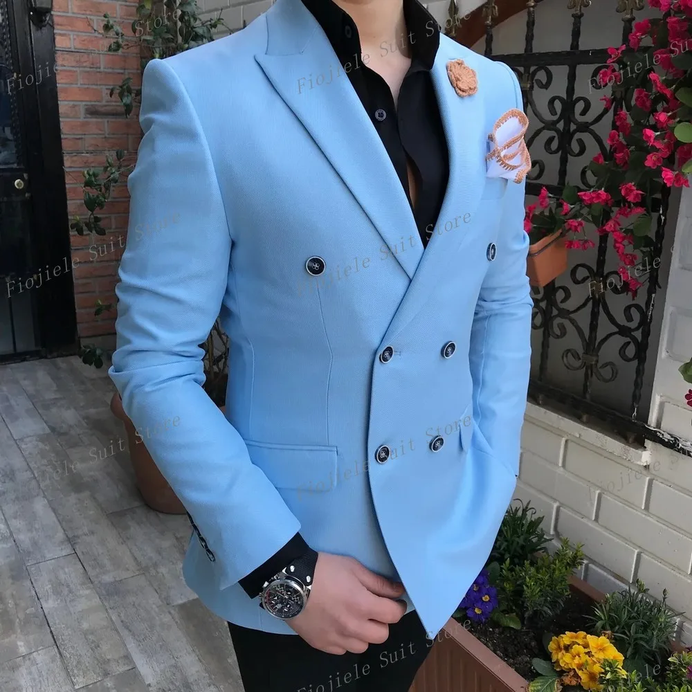 Sky Blue Jacket Black Pants 2 Piece Set Men Tuxedo Groom Groomsman Business Suit Wedding Party Dress Special Occasions Tuxedo
Sky Blue Jacket Black Pants 2 Piece Set Men Tuxedo Groom Groomsman Business Suit Wedding Party Dress Special Occasions Tuxedo
