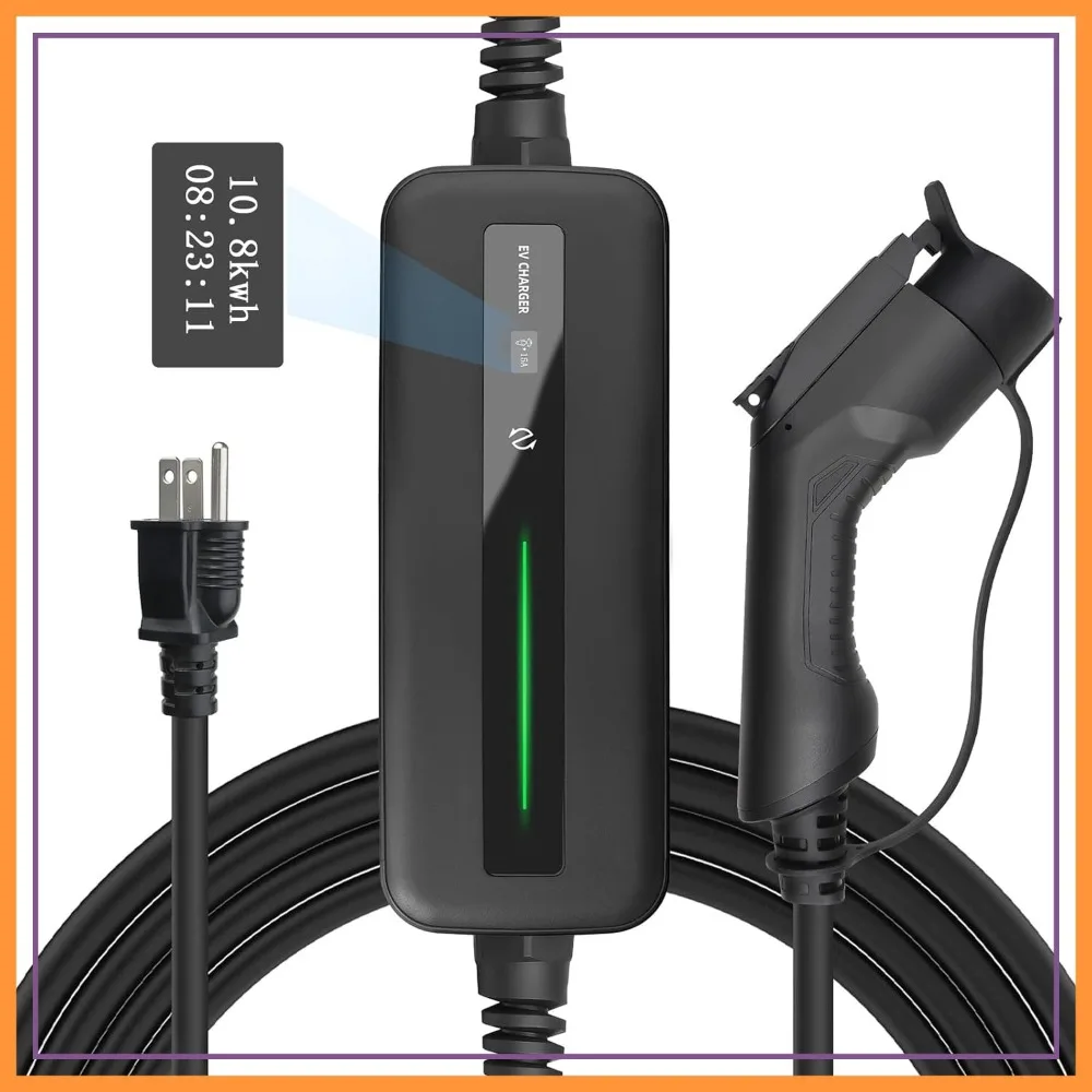 15A Level 1 EV Charger, 20ft, NEMA5-15, 110V-120V, IP65 Portable Charge Station, Compatible with All J1772 EVs
15A Level 1 EV Charger, 20ft, NEMA5-15, 110V-120V, IP65 Portable Charge Station, Compatible with All J1772 EVs