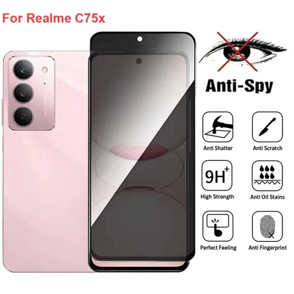 Realme C75x Anti Spy Privacy Tempered Glass Protector Compatible For Realmec75x Full Cover Screen Phone Film
Realme C75x Anti Spy Privacy Tempered Glass Protector Compatible For Realmec75x Full Cover Screen Phone Film
