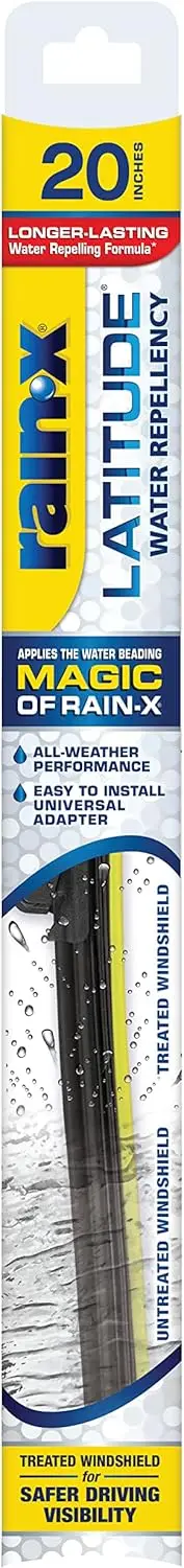 Windshield Wiper Blades 20" with Water Repellent Formula for All-Weather Visibility
Windshield Wiper Blades 20" with Water Repellent Formula for All-Weather Visibility