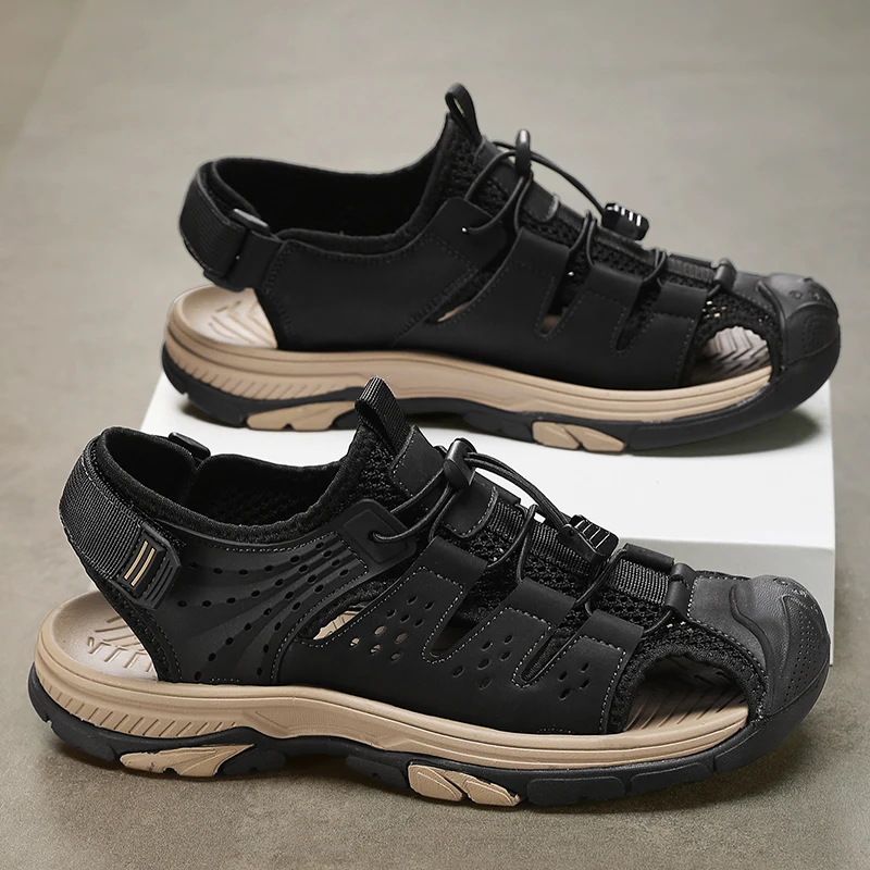 Sandals men's tide summer new style leather toe cap outdoor leisure sports hollow sandals beach shoes
Sandals men's tide summer new style leather toe cap outdoor leisure sports hollow sandals beach shoes