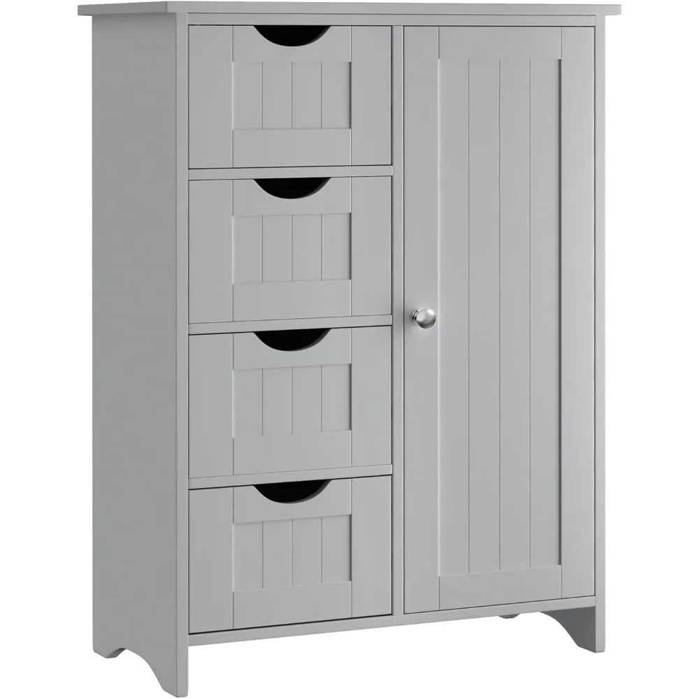 Bathroom Storage Cabinet, Floor Cabinet with 4 Drawers and 1 Adjustable Shelf, Storage Oragnizer for Living Room, Kitchen, Bath
Bathroom Storage Cabinet, Floor Cabinet with 4 Drawers and 1 Adjustable Shelf, Storage Oragnizer for Living Room, Kitchen, Bath