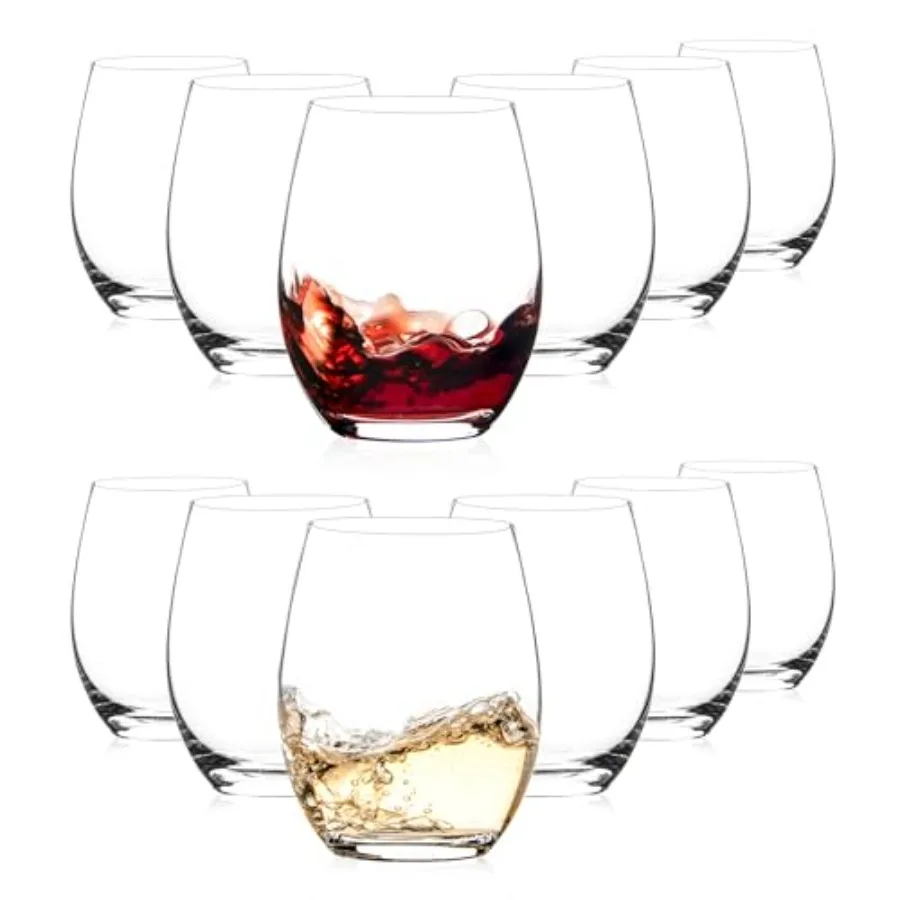 Stemless Wine Glasses, 15 oz Stemless Glasses Set of 12 for Red or White Wine, Stemless Glassware, No Stem Wine Glasses, Drinki
Stemless Wine Glasses, 15 oz Stemless Glasses Set of 12 for Red or White Wine, Stemless Glassware, No Stem Wine Glasses, Drinki