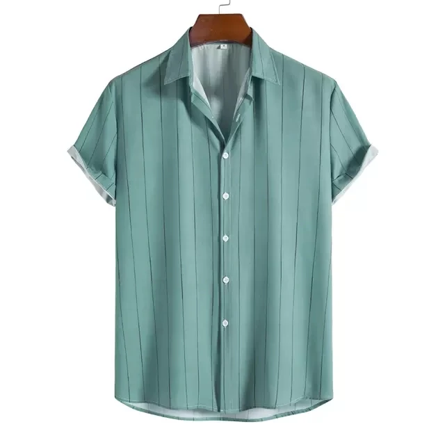 Simple Striped ort Sve irt Men's Casual Straight Fit Summer Clothing Youth Loose Sle Regular Thin
Simple Striped ort Sve irt Men's Casual Straight Fit Summer Clothing Youth Loose Sle Regular Thin