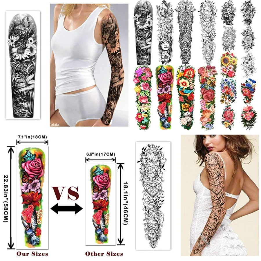 Temporary Tattoo Full Arm 8 Sheets and Half Arm Shoulder Waterproof Fake Tattoos 10 Sheets, Extra Large LastingTattoo Stickers for Girls or Women
Temporary Tattoo Full Arm 8 Sheets and Half Arm Shoulder Waterproof Fake Tattoos 10 Sheets, Extra Large LastingTattoo Stickers for Girls or Women