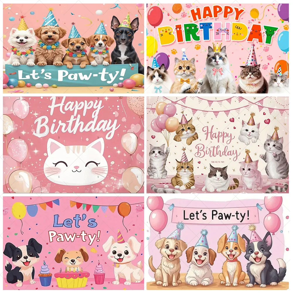 Cartoon Cat Dog Theme Kids Birthday Cute Pet Party Decoration Baby Shower Colorfull Balloon Background Banner Photography Props
Cartoon Cat Dog Theme Kids Birthday Cute Pet Party Decoration Baby Shower Colorfull Balloon Background Banner Photography Props