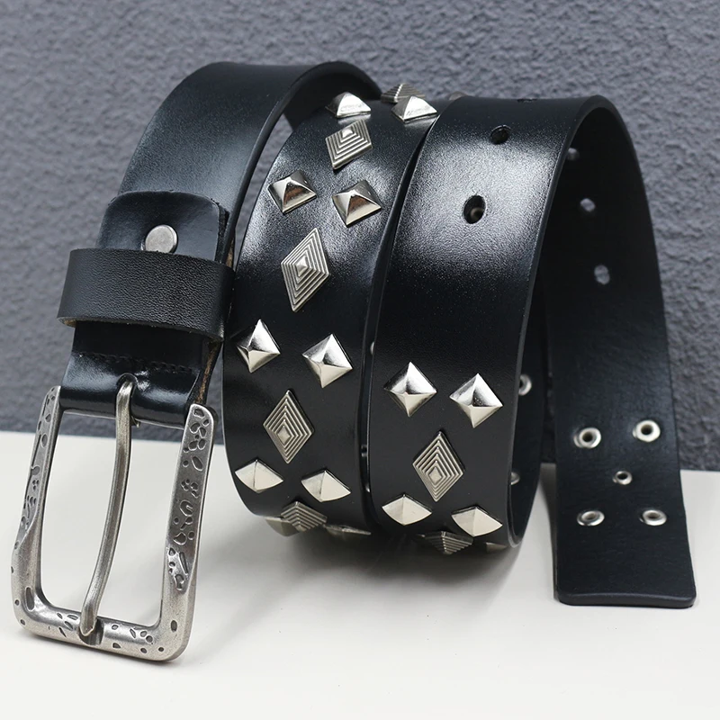 men's casual punk hip hop natural leather rivets belts designer studded belt pin buckle waistband black trend women strapon sash
men's casual punk hip hop natural leather rivets belts designer studded belt pin buckle waistband black trend women strapon sash
