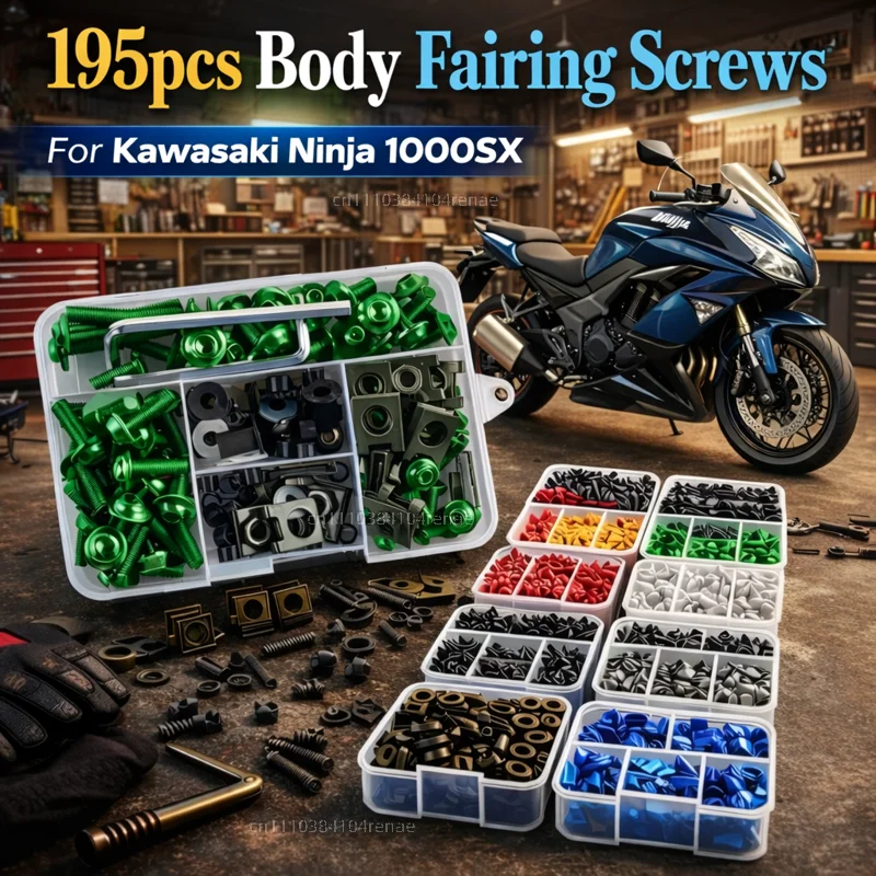 195pcs Motorcycle Fairing Bolts Body Screws Nuts For Kawasaki Ninja 11000SX 1000sx 1100 1000 sx Ninja1100sx Kit Aluminum CNC Set
195pcs Motorcycle Fairing Bolts Body Screws Nuts For Kawasaki Ninja 11000SX 1000sx 1100 1000 sx Ninja1100sx Kit Aluminum CNC Set