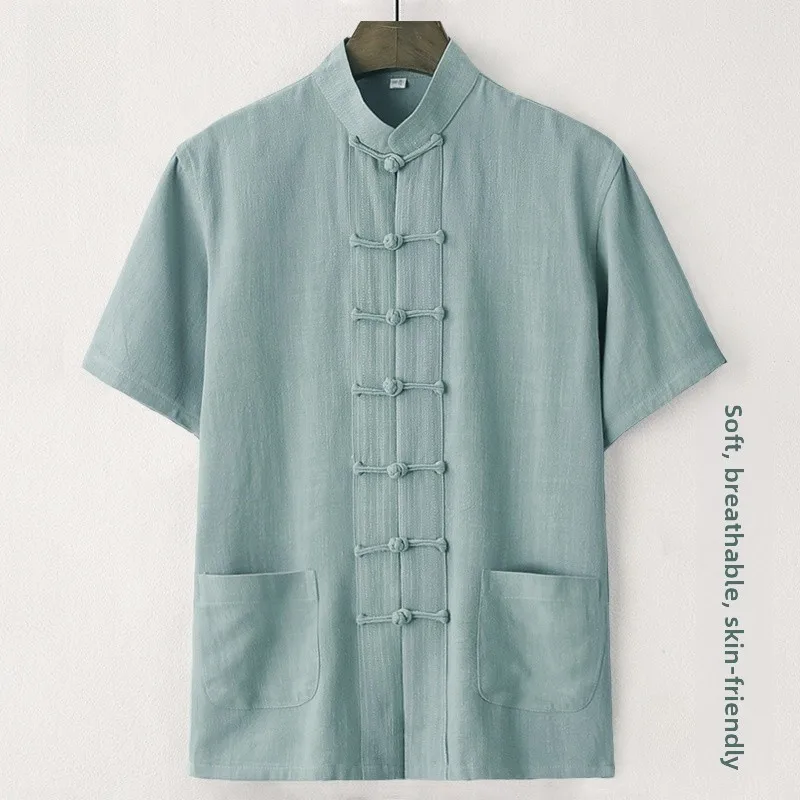 Summer Linen ort Sve Chinese Sle irt Dad Clothes andpa Faion Mid-aged And ly Men's Clothing Casual Color
Summer Linen ort Sve Chinese Sle irt Dad Clothes andpa Faion Mid-aged And ly Men's Clothing Casual Color