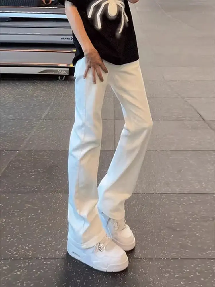 Белые американские джинсы с ножом, мужские облегающие летние эластичные брюки-клеш с микро-клеш, износостойкие
Белые американские джинсы с ножом, мужские облегающие летние эластичные брюки-клеш с микро-клеш, износостойкие