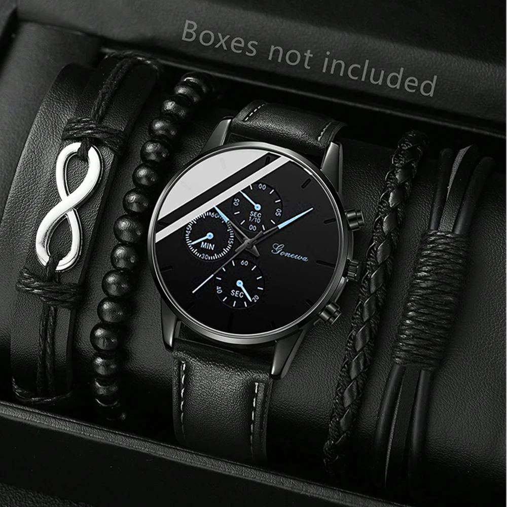5PCS Men's Watch Set Fashionable Business Trend Quartz Watch Bracelet Set Suitable for Business Activities Wearing Holiday Gifts
5PCS Men's Watch Set Fashionable Business Trend Quartz Watch Bracelet Set Suitable for Business Activities Wearing Holiday Gifts