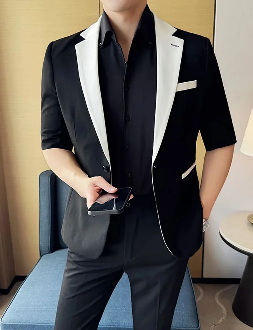 Summer Men's Business Casual Suits Formal Blazer Slim Fit Short Sleeve Jacket Fashionable Short sleeved 2 Pieces jacket+ Pants
Summer Men's Business Casual Suits Formal Blazer Slim Fit Short Sleeve Jacket Fashionable Short sleeved 2 Pieces jacket+ Pants