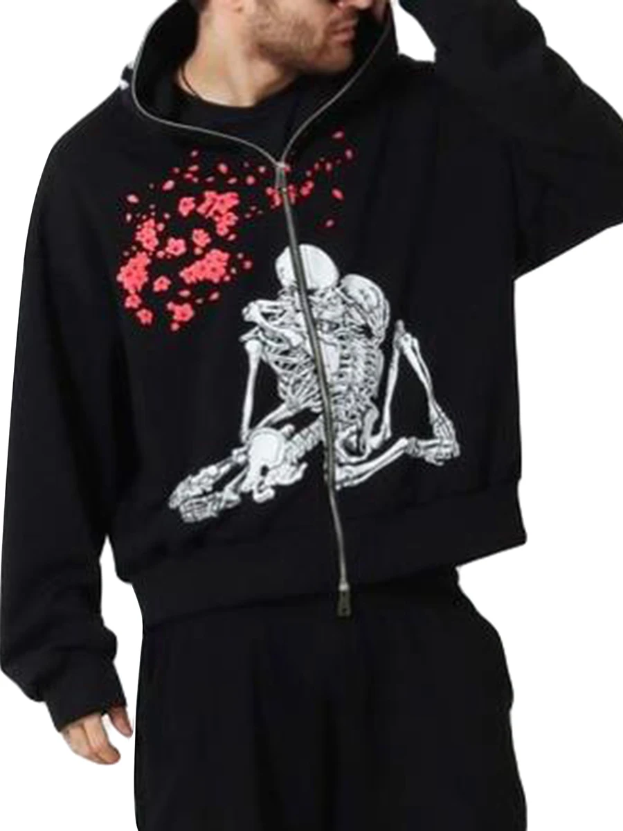 Men Women Hoodie Long Sleeve Skeleton Print Zipper Closure Sweatshirt Jacket for Casual Daily
Men Women Hoodie Long Sleeve Skeleton Print Zipper Closure Sweatshirt Jacket for Casual Daily