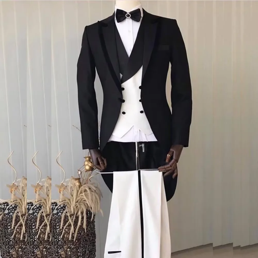 Luxury Black and White Suits for Men Elegant Wedding One Button Peak Lapel 3 Piece Jacket Pants Vest Male Clothing Blazer 2025
Luxury Black and White Suits for Men Elegant Wedding One Button Peak Lapel 3 Piece Jacket Pants Vest Male Clothing Blazer 2025