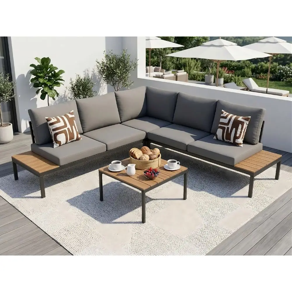 Light Gray Outdoor Sectional Sofa Set with Coffee Tables and Cushions for Patio, Garden, Backyard, and Poolside
Light Gray Outdoor Sectional Sofa Set with Coffee Tables and Cushions for Patio, Garden, Backyard, and Poolside