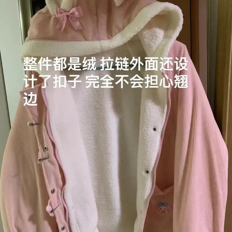 Бархатная хлопковая куртка Sanrio Girl Lamb, милая хлопковая куртка с капюшоном Hello Kitty, утепленная вельветовая хлопковая куртка, зимняя популярная куртка
Бархатная хлопковая куртка Sanrio Girl Lamb, милая хлопковая куртка с капюшоном Hello Kitty, утепленная вельветовая хлопковая куртка, зимняя популярная куртка