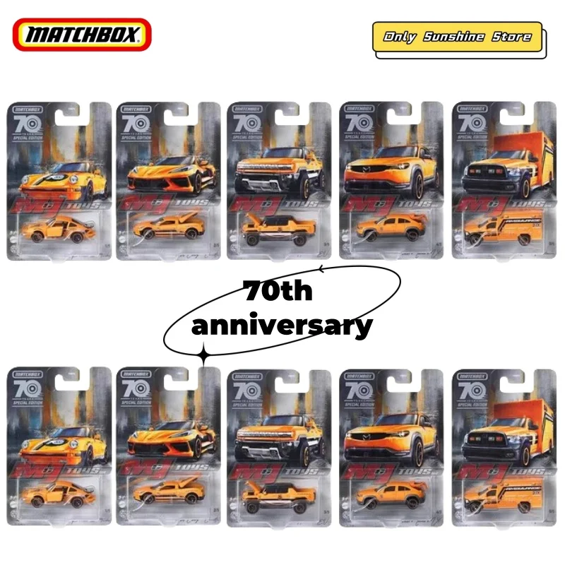 Mattel Matchbox, специальное издание в честь 70-летия, движущиеся детали, полный набор из 5 литых под давлением моделей автомобилей, игрушки HMV12
Mattel Matchbox, специальное издание в честь 70-летия, движущиеся детали, полный набор из 5 литых под давлением моделей автомобилей, игрушки HMV12