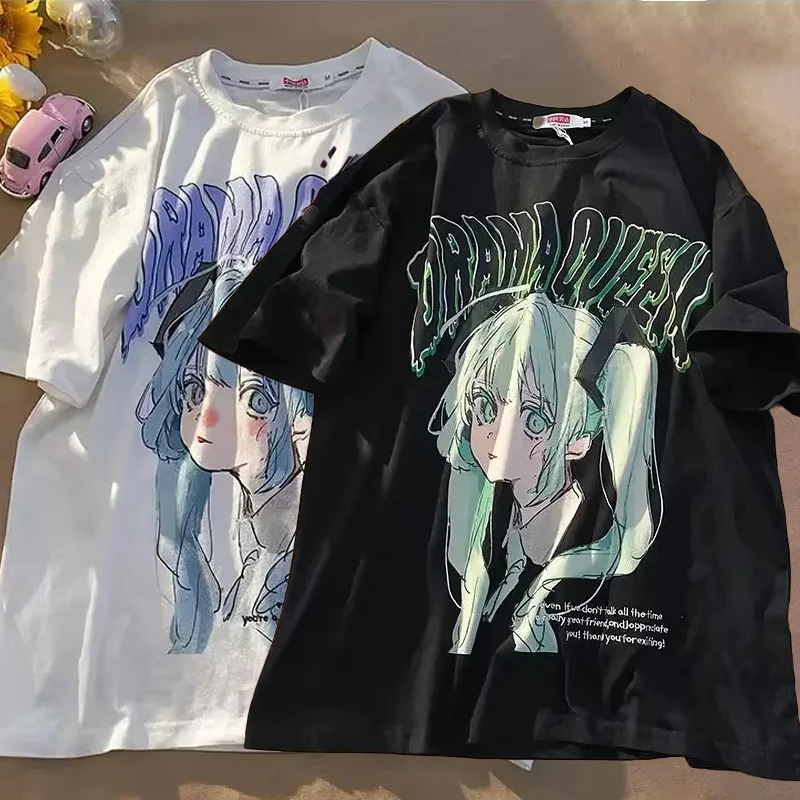 Kawaii Anime Print T-shirt Women Loose Short Sleeve Aesthetic Tops Y2k Tee Harajuku Fashion Oversized T-shirt Men Clothing
Kawaii Anime Print T-shirt Women Loose Short Sleeve Aesthetic Tops Y2k Tee Harajuku Fashion Oversized T-shirt Men Clothing