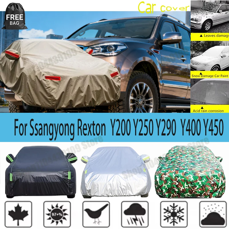 Водонепроницаемый всепогодный чехол для автомобиля Ssangyong Rexton MK1 Y200 Y250 Y290 MK2 Y400 Y450 2002-2023, полная защита от солнца для использования на улице
Водонепроницаемый всепогодный чехол для автомобиля Ssangyong Rexton MK1 Y200 Y250 Y290 MK2 Y400 Y450 2002-2023, полная защита от солнца для использования на улице