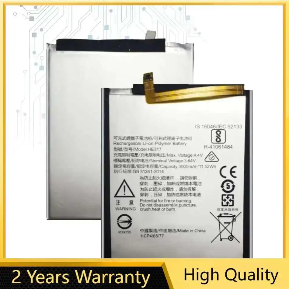 For Nokia 6 nokia6 N6 TA-1000 TA-1003 TA-1021 TA-1025 TA-1033 TA-1039 NEW Safety HE317 Mobile Phone Battery
For Nokia 6 nokia6 N6 TA-1000 TA-1003 TA-1021 TA-1025 TA-1033 TA-1039 NEW Safety HE317 Mobile Phone Battery