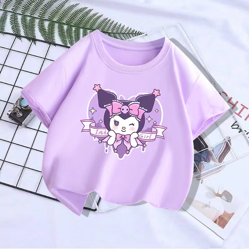 Sanrio Children's T-Shirt Kuromi Cotton Tee New 2025 Summer Baby Cartoon Girls Short Sleeve Tops Children's Wear
Sanrio Children's T-Shirt Kuromi Cotton Tee New 2025 Summer Baby Cartoon Girls Short Sleeve Tops Children's Wear