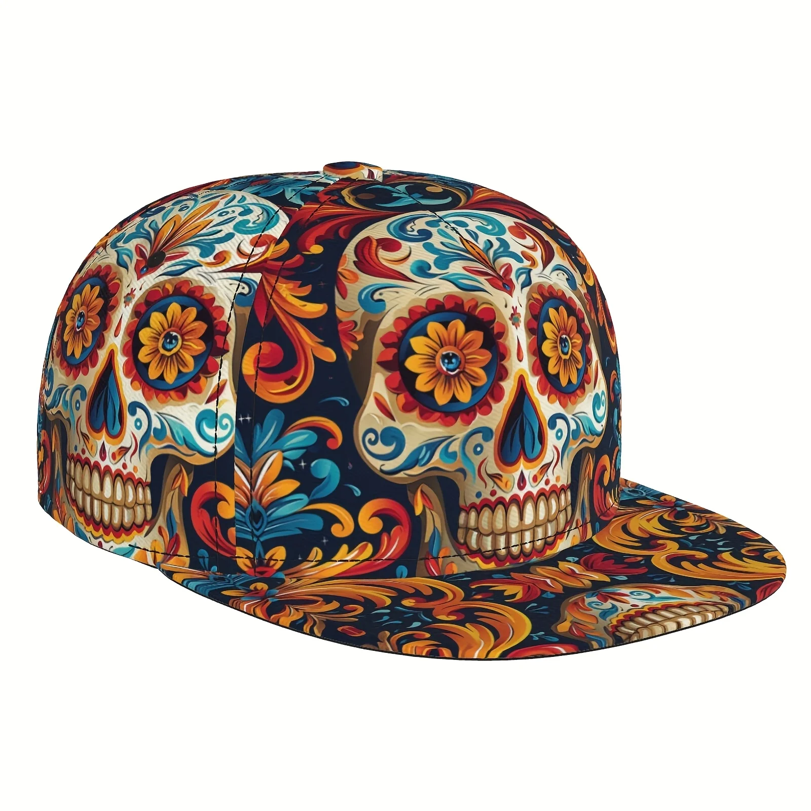 Unisex Gothic Sugar Skull Baseball Cap - Colorful Floral Print Adjustable Snapback Trucker Hat, Lightweight Breathable 100%,
Unisex Gothic Sugar Skull Baseball Cap - Colorful Floral Print Adjustable Snapback Trucker Hat, Lightweight Breathable 100%,