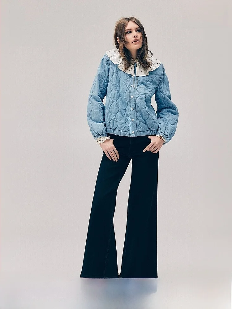 Spring New Women's Quilted Denim Jaet H&M 3709 Cotton 64% Lyocell 36% Comfortable Fit Casual Sle Faionable Trend
Spring New Women's Quilted Denim Jaet H&M 3709 Cotton 64% Lyocell 36% Comfortable Fit Casual Sle Faionable Trend