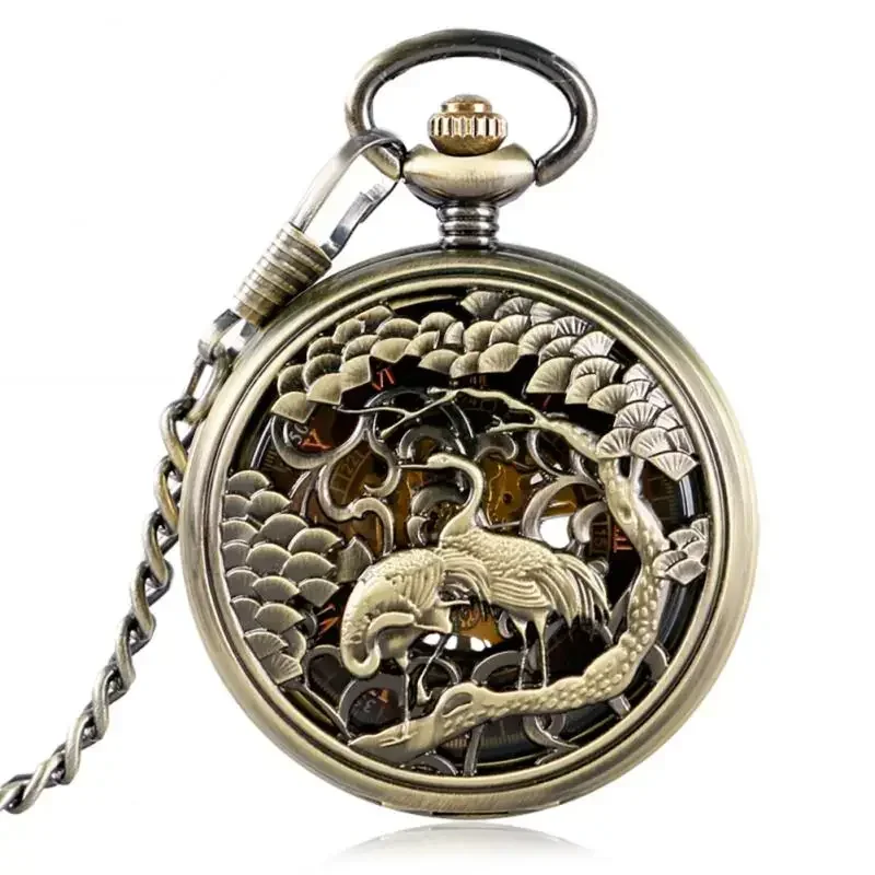 Bronze Hollow Double Crane Case Handwind Mechanical Pocket Watch for Men Pendant Chain Clock Cool Timepiece Relogio De Bolso
Bronze Hollow Double Crane Case Handwind Mechanical Pocket Watch for Men Pendant Chain Clock Cool Timepiece Relogio De Bolso